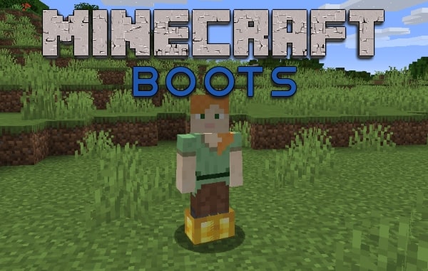 minecraft player wearing gold boots