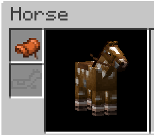 Minecraft horse inventory with saddle