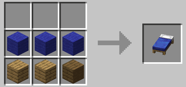 minecraft colored wool bed