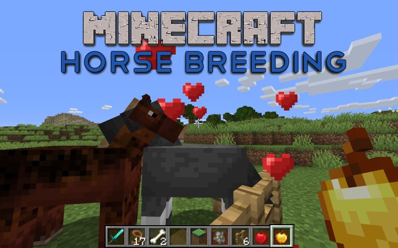 minecraft horses breeding with red hearts