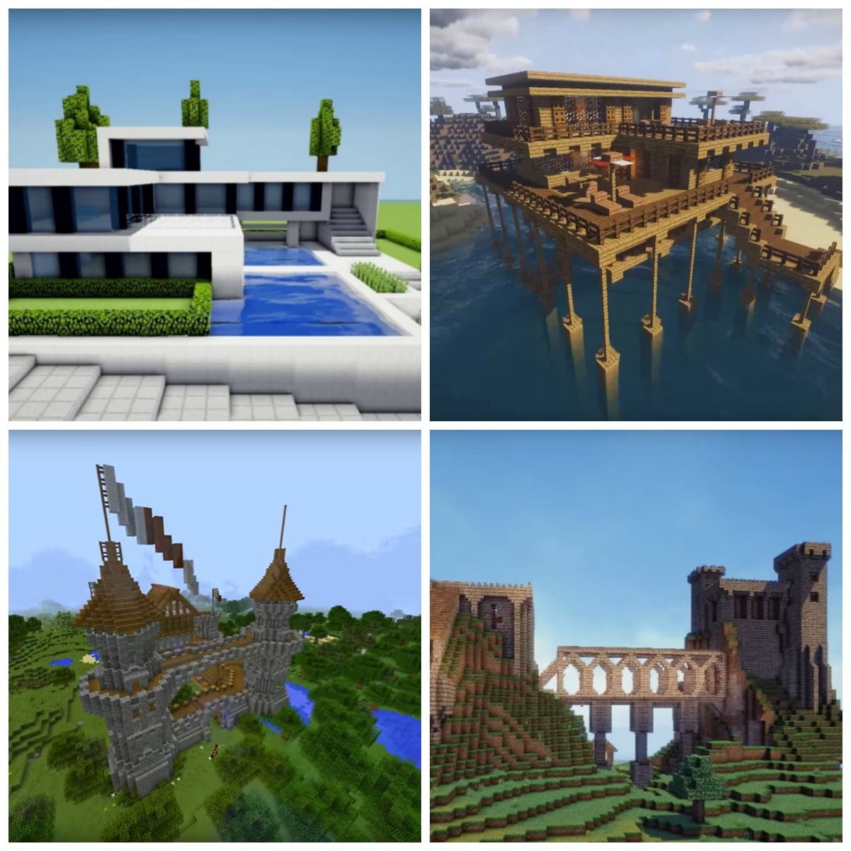 four minecraft house ideas