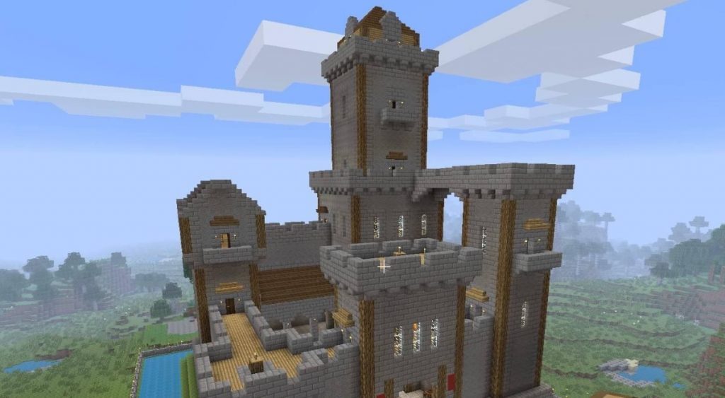 castle built in survival mode of minecraft