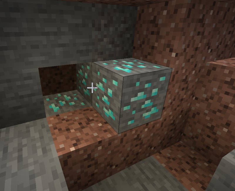 diamond ore found while mining