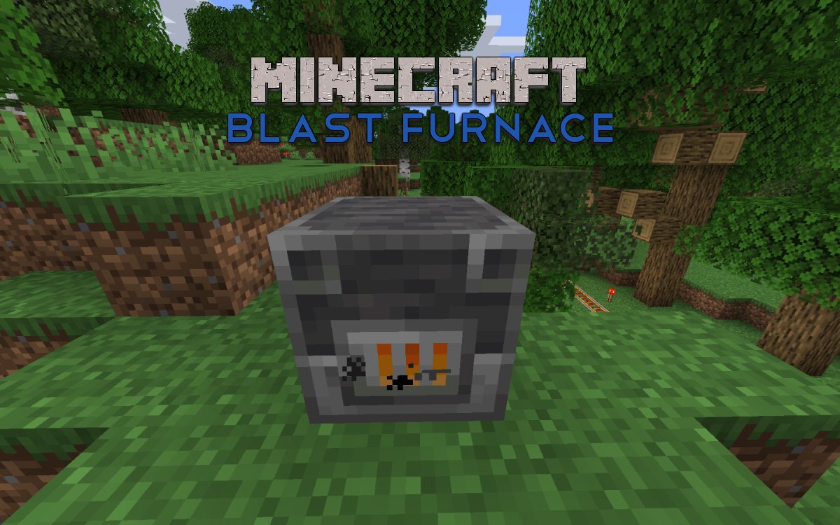 blast furnace lit up on grass in Minecraft