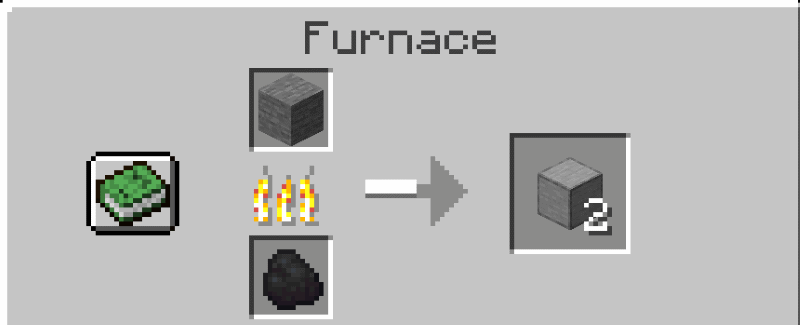 a furnace making smooth stone for an armor stand