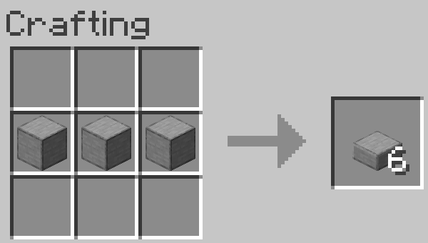 crafting smooth stone slabs for armor stand